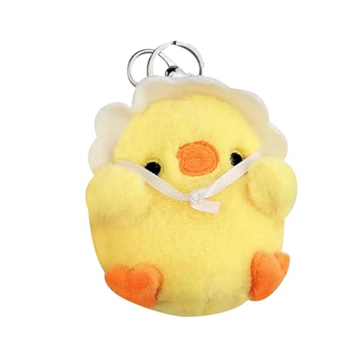 Baxnore Gefüllte Kükenschlüsselhain Flauschige süße Plüsch Tierpuppenschlüsselring für Rucksackhandtaschen Dekorationen weiches kurzes Plüschmaterial 7x9cm (Jungenküken) (Mädchen Küken) von Baxnore