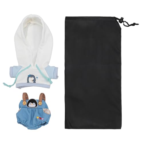 Plüschpuppen -Hoodie Overalls Set, 20 cm Baumwollgefüllte Figur -Outfit mit Aufbewahrungstasche für Stofftiere, Rollenspiel -Kleiderkostüm Plüschpuppen -Hoodie Overalls Set, 20 cm Baumwollgefüllte Figur -Outfit mit Aufbewahrungstasche für Stofftiere, Rollenspiel -Kleiderkostüm von Baxnore