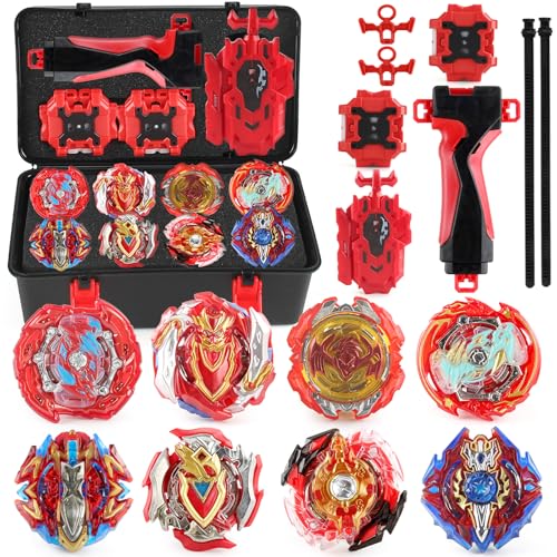 Baybledas Gyro Kreisel Burst Turbo Blade Kreisel Set, 4D Spielzeug Geschenkset mit Roter Kreisel und Sendeeinheit von Baybledas