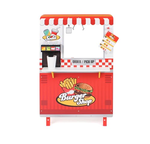 Bayer Chic 2000® Burgerladen aus Holz – Burgerladen mit Grill, Friteuse, Getränkestation & mehr – Fördert Kreativität & Fantasie – Ab 3 Jahren, bunt von Bayer Chic 2000