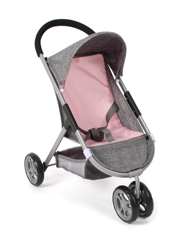 Bayer Chic 2000® Puppenbuggy Speedy – Melange grau-rosa – geeignet für Puppen bis 46 cm – Schieberhöhe 58 cm von Bayer Chic 2000