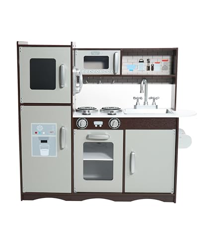 Bayer Chic 2000® Kinderküche Holz – Spielküche mit Gefrierschrank, Backofen & mehr – Fördert Kreativität & Fantasie – Ab 3 Jahren, Braun/Silber Bayer Chic 2000® Kinderküche Holz – Spielküche mit Gefrierschrank, Backofen & mehr – Fördert Kreativität & Fantasie – Ab 3 Jahren, Braun/Silber von Bayer Chic 2000
