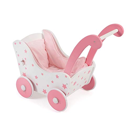 Holzpuppenwagen für Baby-Puppen bis 54 cm, Puppenwagen aus Holz, Schiebehöhe 43 cm Holzpuppenwagen für Baby-Puppen bis 54 cm, Puppenwagen aus Holz, Schiebehöhe 43 cm von Bayer Chic 2000