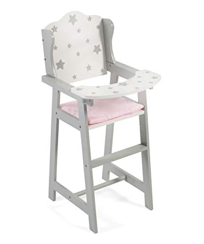 Bayer Chic 2000 - 501-95 - Puppenhochstuhl für Puppen bis 46 cm, Puppenmöbel, Puppenzubehör, Stars grau, 30 x 26.5 x 59 cm Bayer Chic 2000 - 501-95 - Puppenhochstuhl für Puppen bis 46 cm, Puppenmöbel, Puppenzubehör, Stars grau, 30 x 26.5 x 59 cm von Bayer Chic 2000