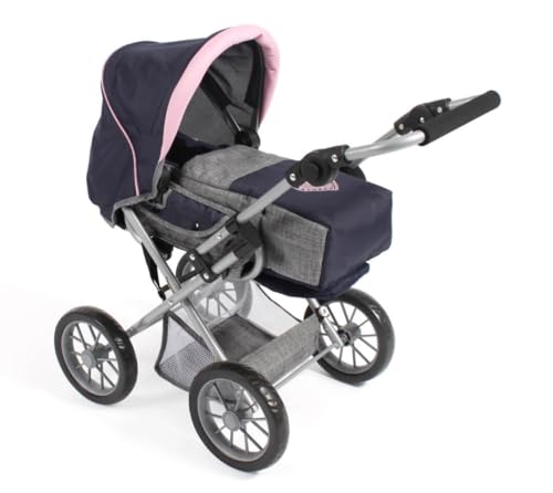 Bayer Chic 2000 - Puppenwagen Leni, 2in1 Kombipuppenwagen mit herausnehmbarer Tragetasche, Melange grau, Navy, rosa Bayer Chic 2000 - Puppenwagen Leni, 2in1 Kombipuppenwagen mit herausnehmbarer Tragetasche, Melange grau, Navy, rosa von Bayer Chic 2000