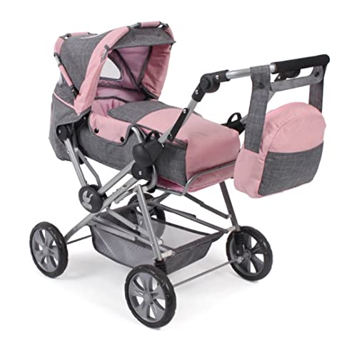 Bayer Chic 2000 562 15 Super Kombi-Puppenwagen Roadstar für große Kinder, Melange grau-rosa Bayer Chic 2000 562 15 Super Kombi-Puppenwagen Roadstar für große Kinder, Melange grau-rosa von Bayer Chic 2000
