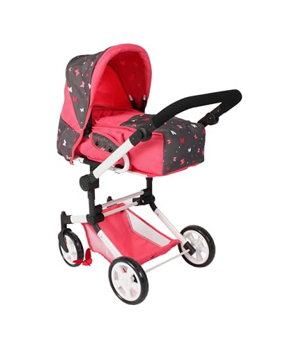 Bayer Chic 2000® 3in1 Kombi Puppenwagen Jara – Butterfly Koralle – faltbar, höhenverstellbarer Griff 47-78 cm – Tragetasche – Puppen bis 52 cm, 4-8 J. Bayer Chic 2000® 3in1 Kombi Puppenwagen Jara – Butterfly Koralle – faltbar, höhenverstellbarer Griff 47-78 cm – Tragetasche – Puppen bis 52 cm, 4-8 J. von Bayer Chic 2000