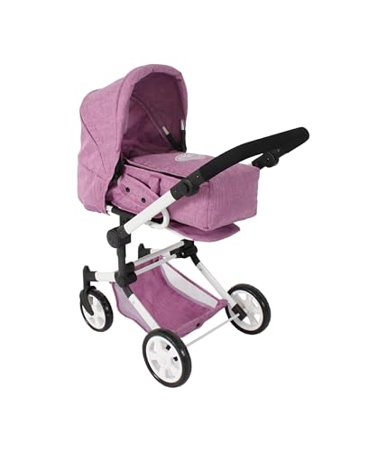 Bayer Chic 2000 587-62 Puppenwagen Jara, 2in1 Kombipuppenwagen für Kinder von 4 bis 8 Jahren, Jeans pink von Bayer Chic 2000