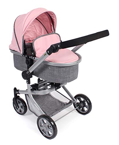 Bayer Chic 2000 - Puppenwagen Mika, 2in1 Kombipuppenwagen für Kinder von 4 bis 8 Jahren, Melange grau-rosa, 73 x 41 x 82 cm Bayer Chic 2000 - Puppenwagen Mika, 2in1 Kombipuppenwagen für Kinder von 4 bis 8 Jahren, Melange grau-rosa, 73 x 41 x 82 cm von Bayer Chic 2000