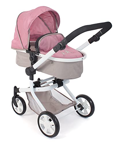 Bayer Chic 2000 - Puppenwagen Mika, 2in1 Kombipuppenwagen für Kinder von 4 bis 8 Jahren, Bärchen, rosa, 73 x 41 x 82 cm von Bayer Chic 2000