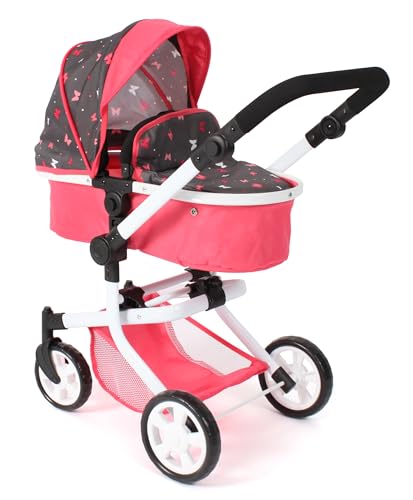 Bayer Chic 2000® 2in1 Puppenwagen Mika – Butterfly Koralle– faltbar – höhenverstellbarer Griff 47-80 cm – modernes Gestell – Puppen bis 52 cm – 4-8 J. Bayer Chic 2000® 2in1 Puppenwagen Mika – Butterfly Koralle– faltbar – höhenverstellbarer Griff 47-80 cm – modernes Gestell – Puppen bis 52 cm – 4-8 J. von Bayer Chic 2000