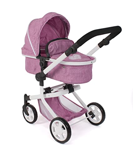Bayer Chic 2000® 2in1 Puppenwagen Mika – Jeans Pink – faltbar – höhenverstellbarer Griff 47-80 cm – modernes Gestell – Puppen bis 52 cm – 4-8 J. Bayer Chic 2000® 2in1 Puppenwagen Mika – Jeans Pink – faltbar – höhenverstellbarer Griff 47-80 cm – modernes Gestell – Puppen bis 52 cm – 4-8 J. von Bayer Chic 2000