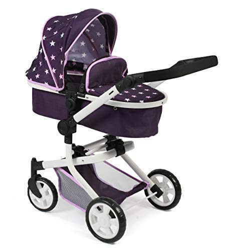 Bayer Chic 2000 - Puppenwagen Mika, 2in1 Kombipuppenwagen für Kinder von 4 bis 8 Jahren, Stars lila, 73 x 41 x 82 cm Bayer Chic 2000 - Puppenwagen Mika, 2in1 Kombipuppenwagen für Kinder von 4 bis 8 Jahren, Stars lila, 73 x 41 x 82 cm von Bayer Chic 2000