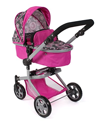 Bayer Chic 2000 - Puppenwagen Mika, 2in1 Kombipuppenwagen für Kinder von 4 bis 8 Jahren, Hot pink Pearls, 595-87, 73 x 41 x 82 cm von Bayer Chic 2000