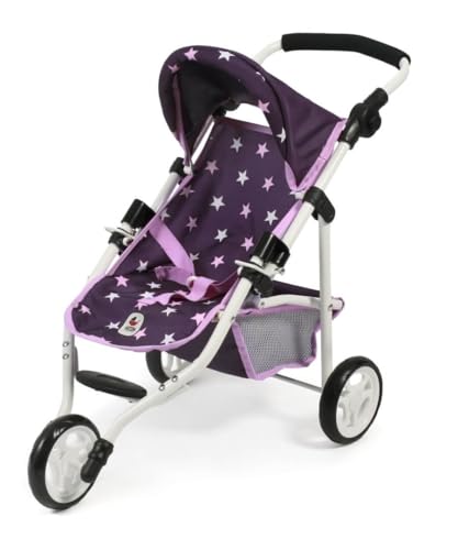 Bayer Chic 2000 - Puppenbuggy Lola, Jogging-Buggy, Puppenjogger, Puppenwagen, Stars lila von Bayer Chic 2000