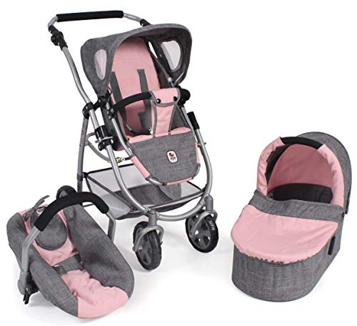 Puppenwagen Emotion All In, 3in1 Puppenwagen-Set bestehend aus Babywanne, Sportsitz und Autositz von Bayer Chic 2000