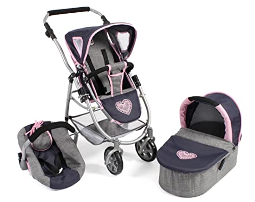 Puppenwagen Emotion All In, 3in1 Puppenwagen-Set bestehend aus Babywanne, Sportsitz und Autositz von Bayer Chic 2000