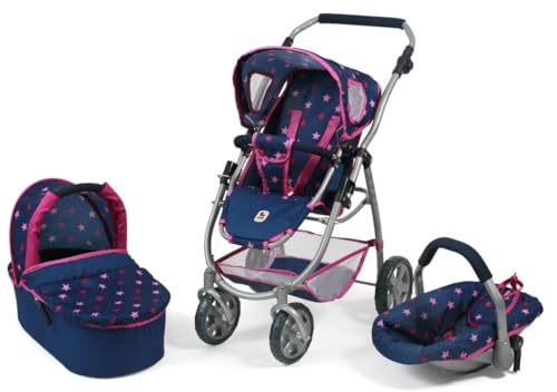 Bayer Chic 2000 637-72 Kombi-Puppenwagen Emotion 3-in-1 All In, Stars Navy von Bayer Chic 2000