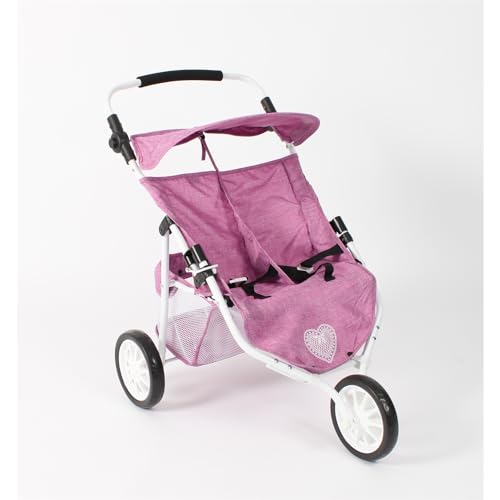 Bayer Chic 2000 697 62 Jogger Kinderwagen mit 3 Rädern für Zwillingspuppen, Jeansrosa Bayer Chic 2000 697 62 Jogger Kinderwagen mit 3 Rädern für Zwillingspuppen, Jeansrosa von Bayer Chic 2000