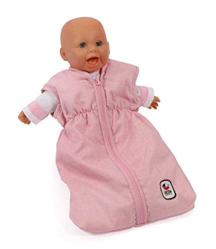 Bayer Chic 2000 792 15 Puppenschlafsack für Baby-Puppen bis 55 cm, Puppenkleidung, Puppenzubehör, Melange rosa von Bayer Chic 2000
