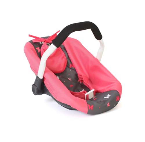 Bayer Chic 2000 - Puppen-Autositz für Baby-Puppen, Puppentrage, Puppenzubehör, Butterfly, Koralle, 708-47, Konfetti Pink, 45 * 31 * 32 cm von Bayer Chic 2000