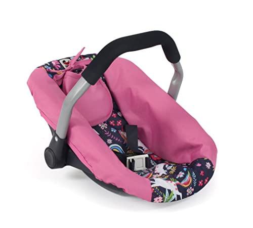 Bayer Chic 2000 - Puppen-Autositz für Baby-Puppen, Puppentrage, Puppenzubehör, Einhorn, Navy-pink, 708-43 von Bayer Chic 2000