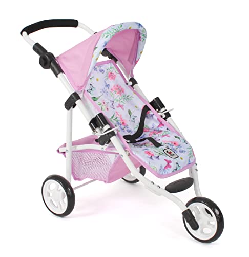 Bayer Chic 2000 - Puppenbuggy Lola, Jogging-Buggy, Puppenjogger, Puppenwagen, Flowers, 612-53, Flowers, Rosa von Bayer Chic 2000