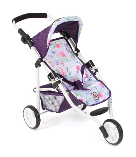 Bayer Chic 2000 - Puppenbuggy Lola, Kinderwagen für Puppen bis ca. 50 cm Größe, Jogging-Buggy, Puppenjogger, Puppenwagen, Flowers, lila, 612-73 Bayer Chic 2000 - Puppenbuggy Lola, Kinderwagen für Puppen bis ca. 50 cm Größe, Jogging-Buggy, Puppenjogger, Puppenwagen, Flowers, lila, 612-73 von Bayer Chic 2000