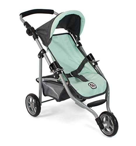 Bayer Chic 2000 - Puppenbuggy Lola, Jogging-Buggy, Puppenjogger, Puppenwagen, Melange anthrazit, Mint, 612-67, 70 x 33 x 62 cm von Bayer Chic 2000