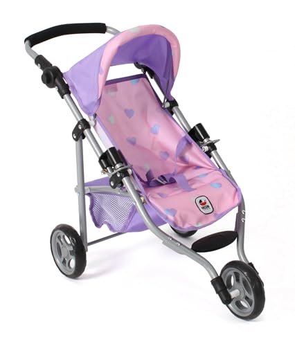 Bayer Chic 2000 - Puppenbuggy Lola, Kinderwagen für Puppen bis ca. 50 cm Größe, Jogging-Buggy, Puppenjogger, Puppenwagen, Herzchen lila Bayer Chic 2000 - Puppenbuggy Lola, Kinderwagen für Puppen bis ca. 50 cm Größe, Jogging-Buggy, Puppenjogger, Puppenwagen, Herzchen lila von Bayer Chic 2000