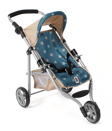 Bayer Chic 2000 - Puppenbuggy Lola, Kinderwagen für Puppen bis ca. 50 cm Größe, Jogging-Buggy, Puppenjogger, Puppenwagen, Sternchen beige-türkis Bayer Chic 2000 - Puppenbuggy Lola, Kinderwagen für Puppen bis ca. 50 cm Größe, Jogging-Buggy, Puppenjogger, Puppenwagen, Sternchen beige-türkis von Bayer Chic 2000
