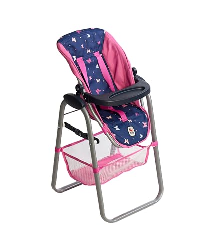 Bayer Chic 2000 Puppenhochstuhl – Navy-Pink – Verstellbar & klappbar – Rückentrage & Gepäcknetz – Puppen bis 50 cm – Puppenzubehör 3-8 J. von Bayer Chic 2000