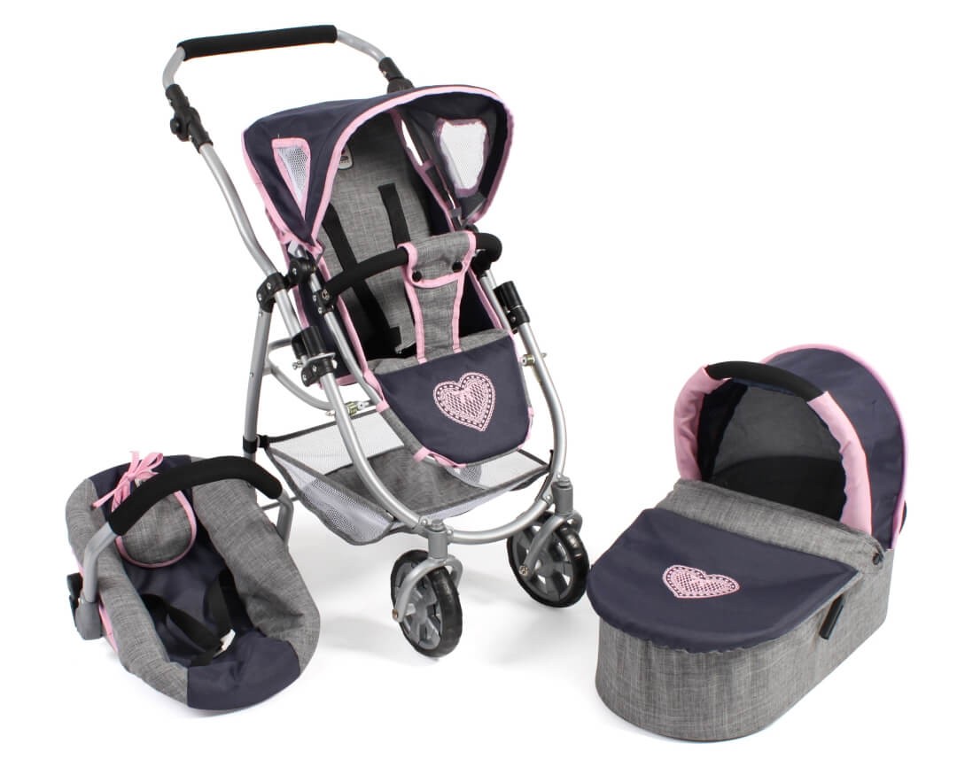 Bayer Chic 2000 Puppenwagen 3 in 1 Kombi EMOTION ALL IN in Melange grau-navy Bayer Chic 2000 Puppenwagen 3 in 1 Kombi EMOTION ALL IN in Melange grau-navy von Bayer Chic 2000