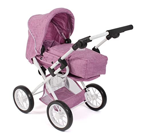 Bayer Chic 2000 - Puppenwagen Leni, 2in1 Kombipuppenwagen mit herausnehmbarer Tragetasche, Jeans pink, 560-62, 64 x 37 x 68 cm von Bayer Chic 2000