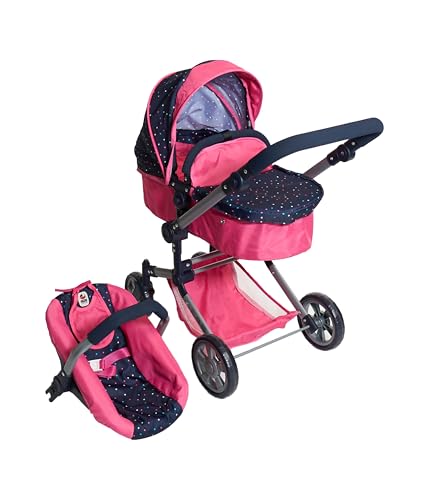 Bayer Chic 2000® 3in1 Kombi Puppenwagen Linus - Konfetti Pink- faltbar, höhenverstellbarer Griff 47-78 cm, mit Autositz – Puppen bis 52 cm, 4-8 J. Bayer Chic 2000® 3in1 Kombi Puppenwagen Linus - Konfetti Pink- faltbar, höhenverstellbarer Griff 47-78 cm, mit Autositz – Puppen bis 52 cm, 4-8 J. von Bayer Chic 2000