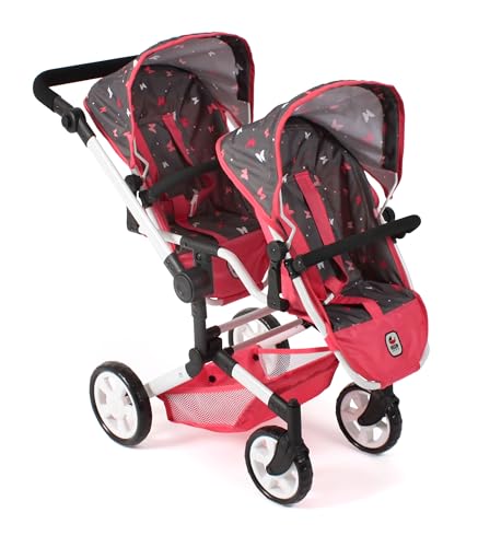 Bayer Chic 2000 - Puppenwagen Linus Duo, Zwillingspuppenwagen für Kinder von 4 bis 8 Jahren, Butterfly, Koralle, 690-47 Bayer Chic 2000 - Puppenwagen Linus Duo, Zwillingspuppenwagen für Kinder von 4 bis 8 Jahren, Butterfly, Koralle, 690-47 von Bayer Chic 2000