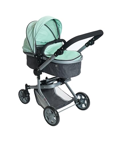 Bayer Chic 2000® 2in1 Puppenwagen Mika – Melange Mint – faltbar – höhenverstellbarer Griff 47-80 cm – modernes Gestell – Puppen bis 52 cm – 4-8 J. Bayer Chic 2000® 2in1 Puppenwagen Mika – Melange Mint – faltbar – höhenverstellbarer Griff 47-80 cm – modernes Gestell – Puppen bis 52 cm – 4-8 J. von Bayer Chic 2000