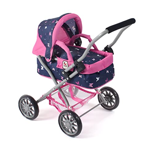 Bayer Chic 2000 - Puppenwagen Smarty, Kleiner Puppenwagen für Kinder ab 2 Jahren, Butterfly, Navy-pink, 555-33 Bayer Chic 2000 - Puppenwagen Smarty, Kleiner Puppenwagen für Kinder ab 2 Jahren, Butterfly, Navy-pink, 555-33 von Bayer Chic 2000