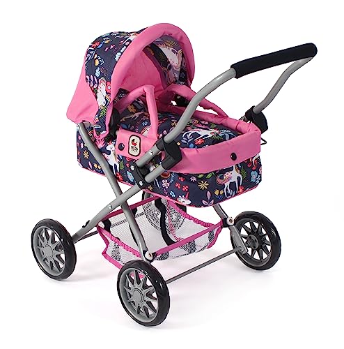 Bayer Chic 2000 - Puppenwagen Smarty, Kleiner Puppenwagen für Kinder ab 2 Jahren, Einhorn, Navy-pink, 555-43 Bayer Chic 2000 - Puppenwagen Smarty, Kleiner Puppenwagen für Kinder ab 2 Jahren, Einhorn, Navy-pink, 555-43 von Bayer Chic 2000
