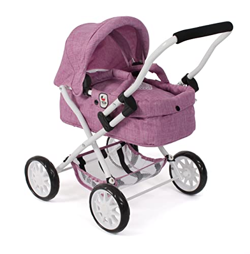 Bayer Chic 2000® Puppenwagen Smarty – Jeans Pink– Zusammenklappbar – Mit Verdeck, Tasche, Kissen & Decke – Griffhöhe 56 cm – Für Kinder ab 2 Jahren, Bayer Chic 2000® Puppenwagen Smarty – Jeans Pink– Zusammenklappbar – Mit Verdeck, Tasche, Kissen & Decke – Griffhöhe 56 cm – Für Kinder ab 2 Jahren, von Bayer Chic 2000