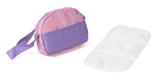 Bayer Chic 2000 - Wickeltasche für Puppen, Puppenwickeltasche, Puppenzubehör, Puppentasche, Herzchen, lila von Bayer Chic 2000