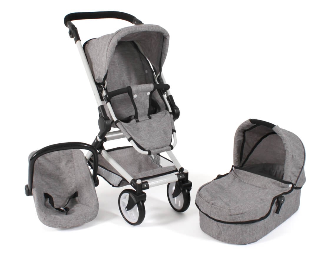 Kombipuppenwagen Fides 3 in 1 Melange grau Kombipuppenwagen Fides 3 in 1 Melange grau von Bayer Chic 2000