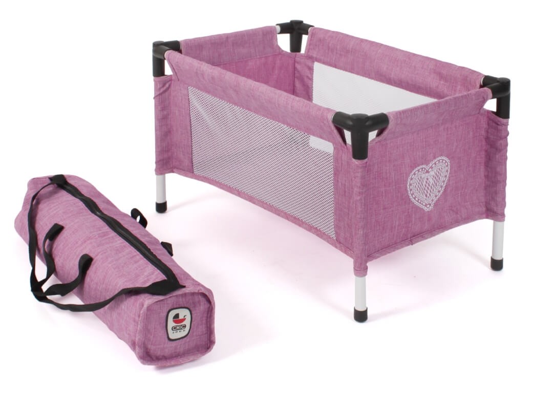 Puppen-Reisebett Jeans pink - Puppenbett von Bayer Chic 2000