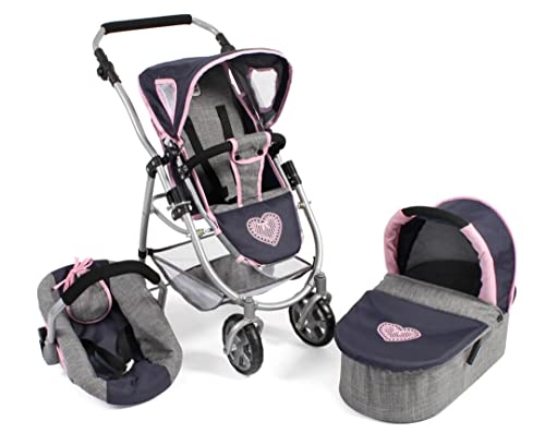 Puppenwagen Emotion All In, 3in1 Puppenwagen-Set bestehend aus Babywanne, Sportsitz und Autositz, Melange Grau-Navy Puppenwagen Emotion All In, 3in1 Puppenwagen-Set bestehend aus Babywanne, Sportsitz und Autositz, Melange Grau-Navy von Bayer Chic 2000