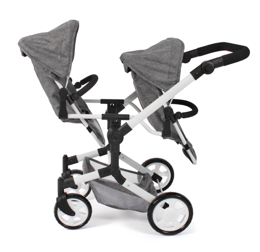 Puppenwagen Linus Duo Jeans grey - Puppenwagen für 2 Puppen Puppenwagen Linus Duo Jeans grey - Puppenwagen für 2 Puppen von Bayer Chic 2000