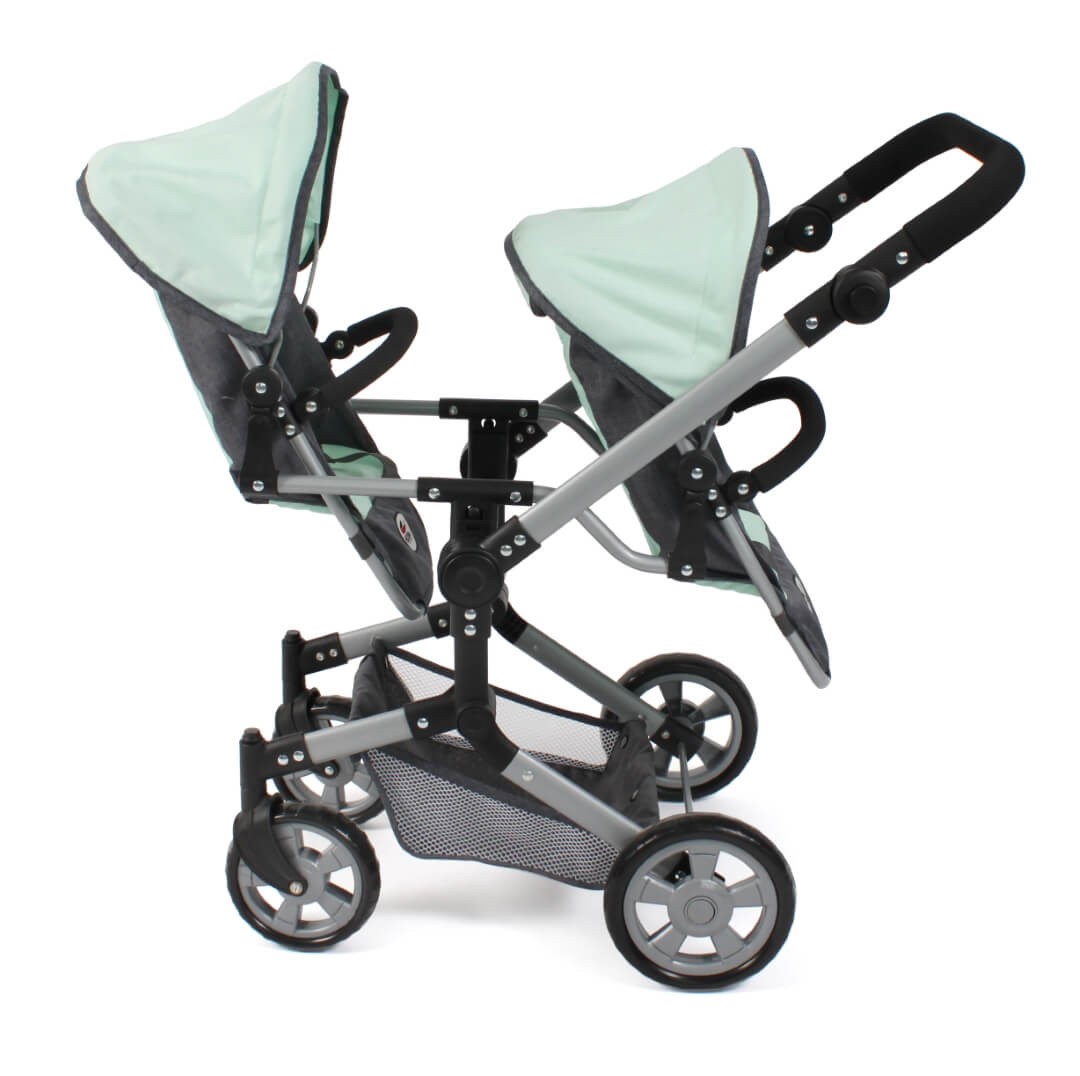 Puppenwagen Linus Duo melange anthrazit-mint - Puppenwagen für 2 Puppen Puppenwagen Linus Duo melange anthrazit-mint - Puppenwagen für 2 Puppen von Bayer Chic 2000