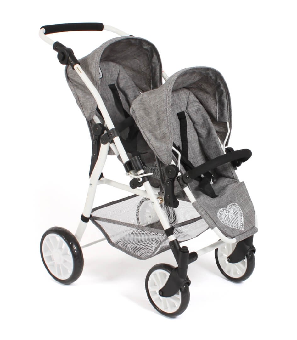 Puppenwagen Tandem-Buggy "TWINNY" Jeans grey - Zwillingssportwagen für Puppen Puppenwagen Tandem-Buggy "TWINNY" Jeans grey - Zwillingssportwagen für Puppen von Bayer Chic 2000