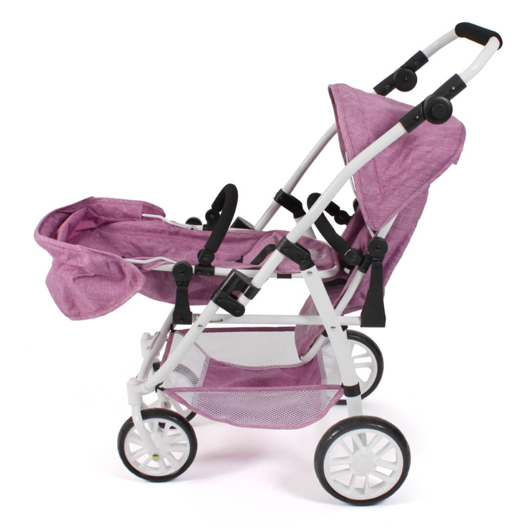 Puppenwagen Tandem-Buggy "VARIO" Jeans pink - - Puppenbuggy für 2 Puppen Puppenwagen Tandem-Buggy "VARIO" Jeans pink - - Puppenbuggy für 2 Puppen von Bayer Chic 2000