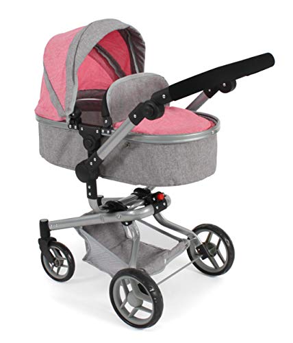 Puppenwagen Yolo, 2in1 Kombipuppenwagen für Kinder von 4 bis 8 Jahren, Melange Grau-pink Puppenwagen Yolo, 2in1 Kombipuppenwagen für Kinder von 4 bis 8 Jahren, Melange Grau-pink von Bayer Chic 2000
