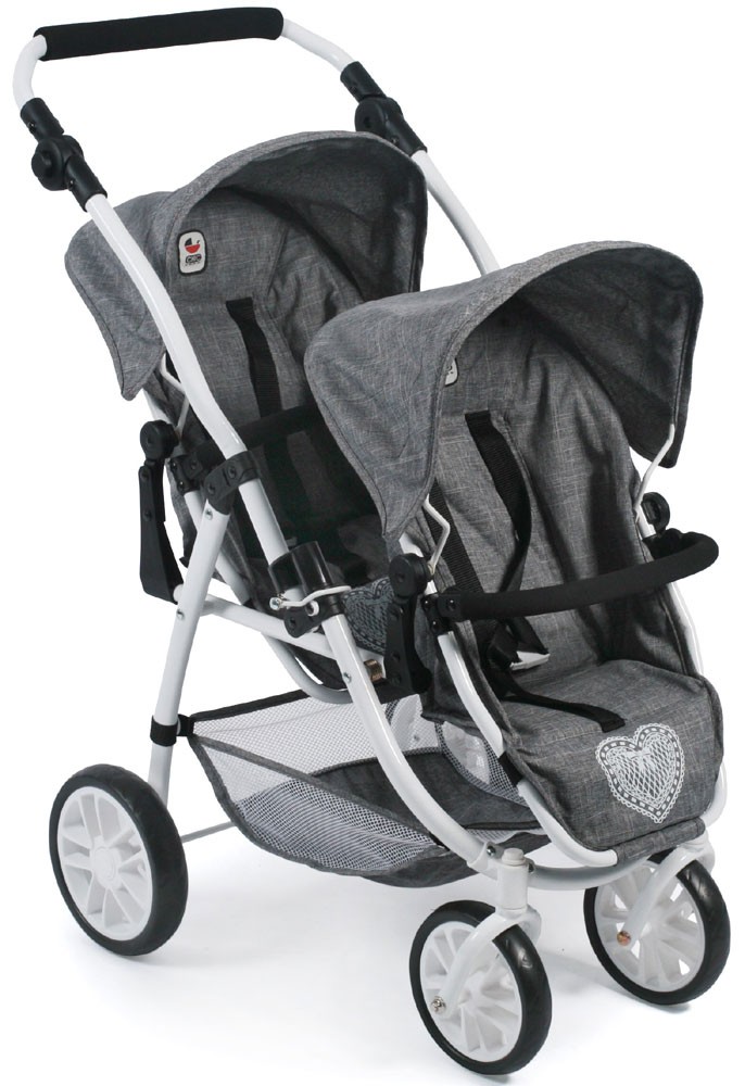 Tandem-Buggy VARIO für Puppen, Jeans grey Tandem-Buggy VARIO für Puppen, Jeans grey von Bayer Chic 2000